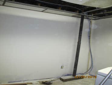 before basement wall paint