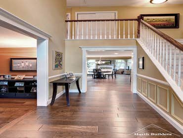 Lansdale First Floor This project involved completely opening a very divided first floor. The kitchen is in the middle of the home, not along any exter