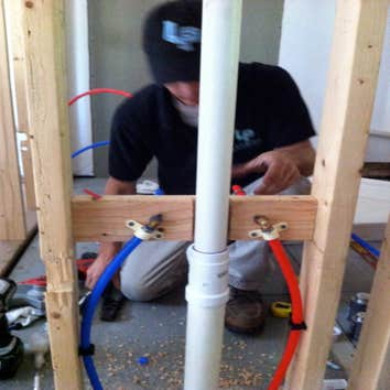 Lehigh Plumbing Remolding a bathroom.