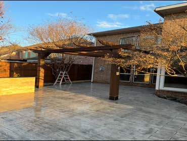 Stamped Concrete and Pergola