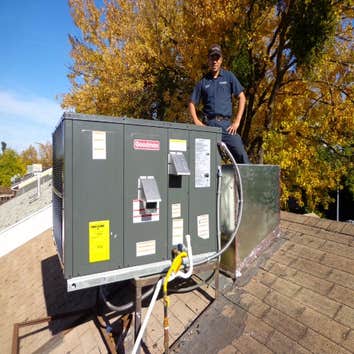 Photos by Universal Air Quality #1 Gas package unit installed as a change out.