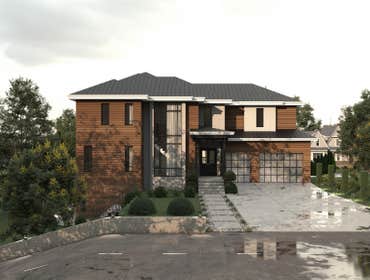 Octavia Residential at Marietta California style with two stories at two levels on a basement. The project have 5 bedrooms and 3 1/2 bathroom with shi