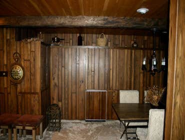 Custom built cabinetry Cabinets built of oak and solid oak paneling