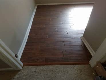Porcelain tile floor