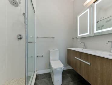 Photos by Urbanity Homes #1 Maverick St Boston MA
The Maverick Street condos are a study in materials. Simple geometries are given interest with contra