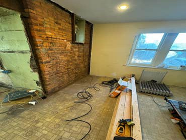 Bathroom framing before