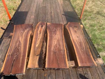 Furniture and wood slabs