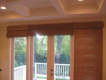 Karl Epple Project a.) Preping a shutter frame onsite in San Jose
b.) Draperies in Danville
c.) Skylight roller shade in Berkeley
d.) Wovan Woods in Me