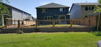 Hogwire Fence on top of Retaining Wall