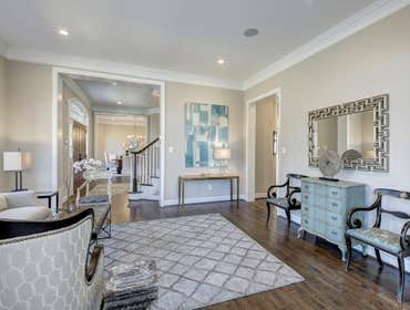 GULICK | CUSTOM Home in McLean The impressive stone and HardiePlank® elevation on our Winthrop really stood out on this corner lot of approximately one