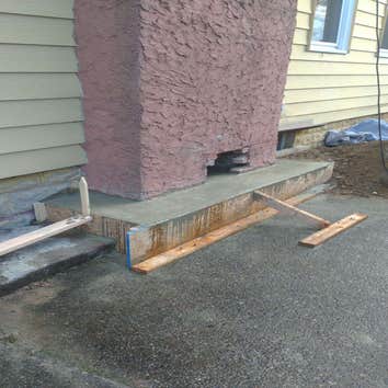 Photos by T & T Sweeps & Home Improvements,LLC DBA Absolute Chimney Service #2 Remove old foundation and pour new foundation for a chimney