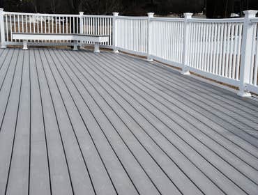 painted deck with railings