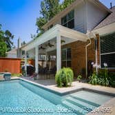 Custom patio cover near pool