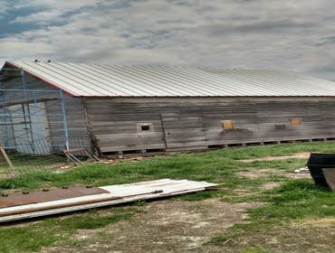 Rebuilt barn sided and roof