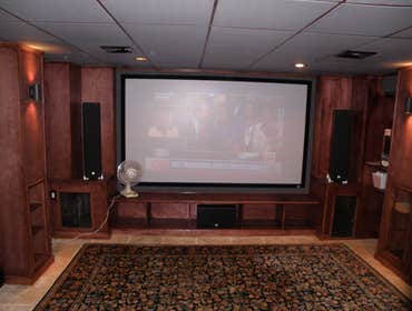 Photos from Vh improvement inc transforms a room in the basement into a media room