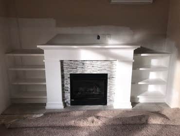 Install New Gas Fireplace/Custom Built Cabinets Cyndi Kim