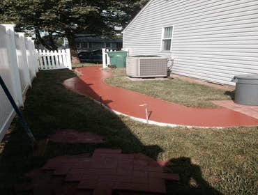 Stamped Concrete Stamped concrete walkway.