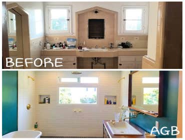 Photos by America Green Builders #1 This old school bathroom in historical home was very old and we took all the walls, ceiling and floors down to the 