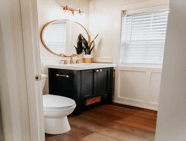 Photos by Oak & Stone Inc #1 Powder room remodel.