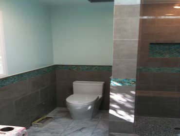 Bathroom Remodel With Floor Plan Changes Bathroom remodeling project in Los Angeles:
- New bathroom design, planning, and permitting process.
- Compl