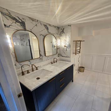 Completed primary bathroom remodel
