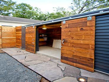 Glowbox, Houston, Texas Detached guest house/music studio and storage shed for a 1930's bungalow in the Houston Heights.
