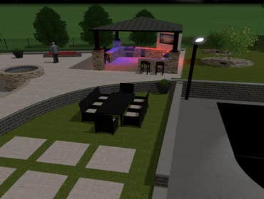 3D Design & Build Back Yard Pool & Living Space Design