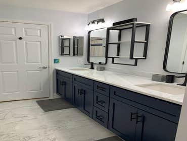 Custom Vanity and Shelf Rack