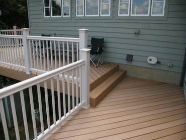 DECK IN DELAPLANE VIRGINIA The client had an existing deck that wrapped completely around the sides and back of the house. The view from the deck was s
