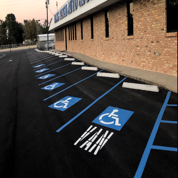 Black Finish Sealcoat and Striping