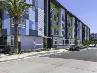The VIO Luxury Apartments 1500 Blinds for 235 Units in San Jose CA. 2" Faux Wood Blinds for Units and 3% Roller Shades for Community Building.
