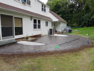 Paver Patio done in Woodbridge CT 4 Size Pavers Patio
