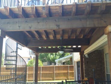 Cedar Rafters and Beams Exposed on Patio Addition