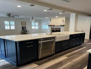 Kitchen Remodel After a bit of structural work to open this space up and a few design changes, this kitchen is finally wrapped up. All while still meet