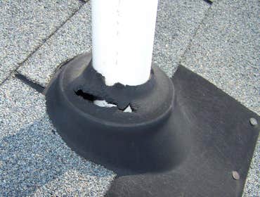 Plumbing flashing needing to be replaced and re-sealed