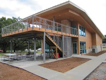 Tennis Pro Shop at Riordan Hall, Bella Vista AR This project consisted of metal stud walls, wood trusses, red iron, and a composite deck. Just about ev