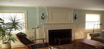 mantle in living room