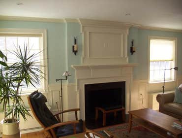 mantle in living room