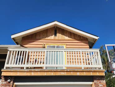 Photos by Beach Cities Restoration #1 Before and after photos of custom made siding, replacement.