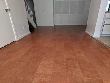 Engineered distressed floor installation, tongue & groove