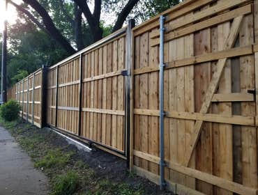 Electric Cedar Slide Gate