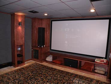Photos from Vh improvement inc transforms a room in the basement into a media room