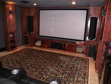 Photos from Vh improvement inc transforms a room in the basement into a media room