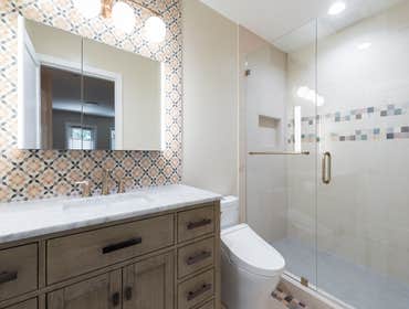 Home Remodel | Saratoga This Saratoga home remodel focused on upgrading three bathrooms to enhance comfort, functionality, and cohesive design througho