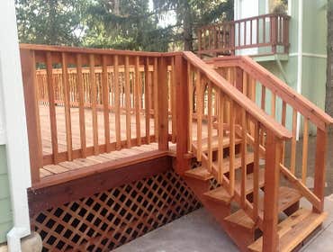 Red wood Railing
