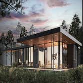 Pine Cabin Situated on a wooded site, the Pine Cabin features natural materials and textures that create a sense of harmony with the environment and se