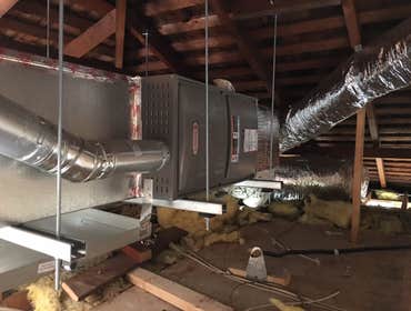 Hollywood Hills Installed two 4 ton 16 SEER Lennox split systems with brand new ducting.