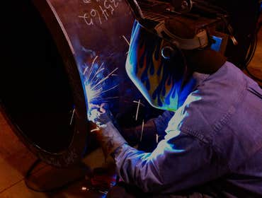 Welder working in our shop