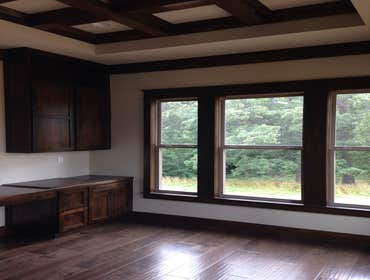 Stained trim in office