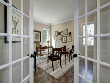 GULICK | CUSTOM Home in McLean The impressive stone and HardiePlank® elevation on our Winthrop really stood out on this corner lot of approximately one